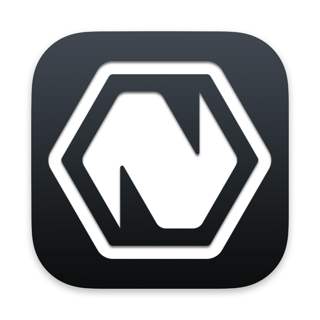 Natron's hexagonal N mark inset on a black background.