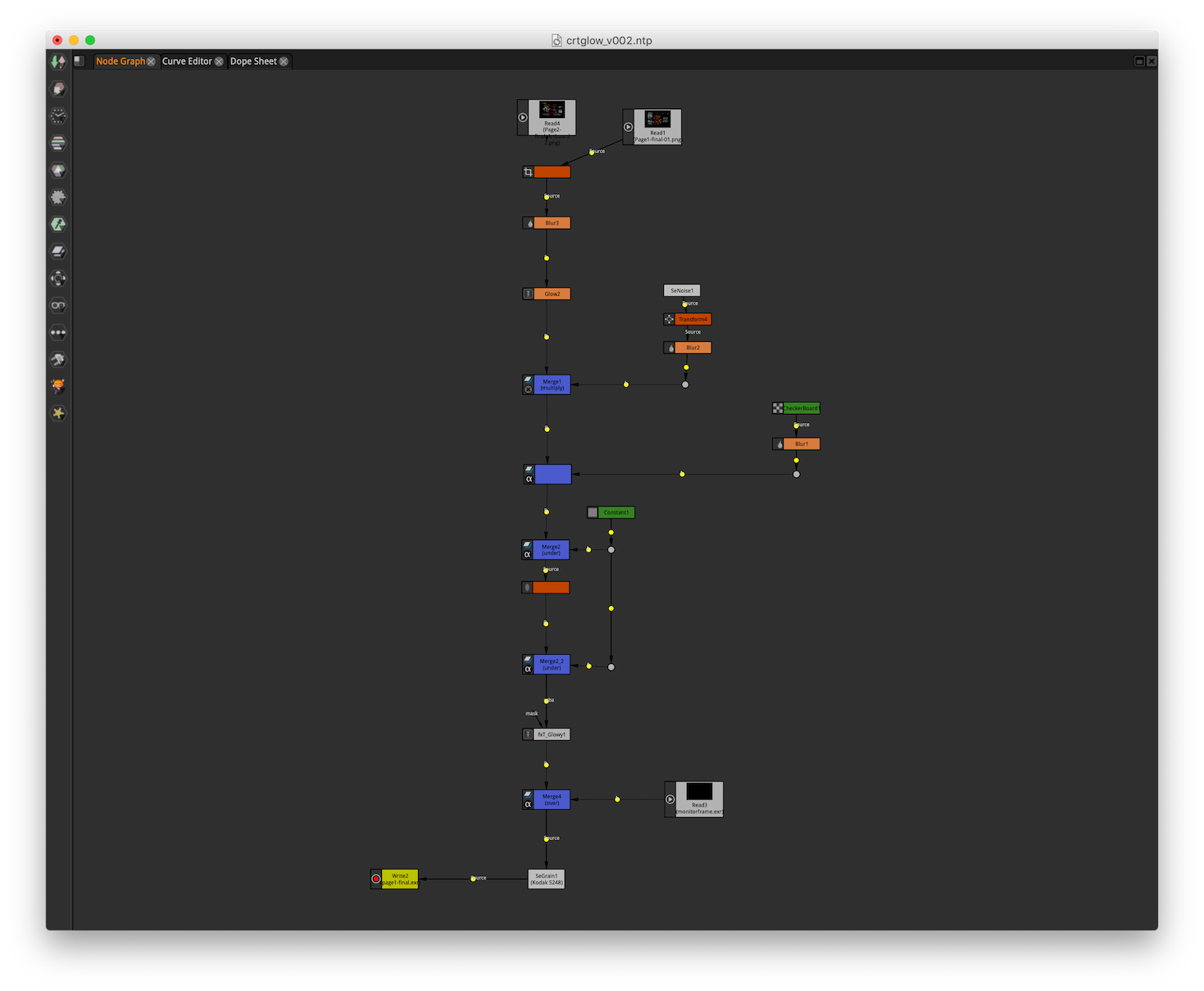 Screenshot of Natron's node graph