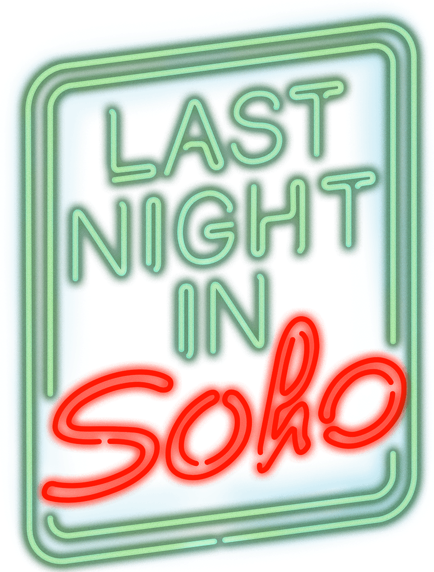 Last Night In Soho film logo representing a neon sign, the brightness looks clipped and it doesn't look realistically composited overtop this website's light background despite the image having a transparent background.